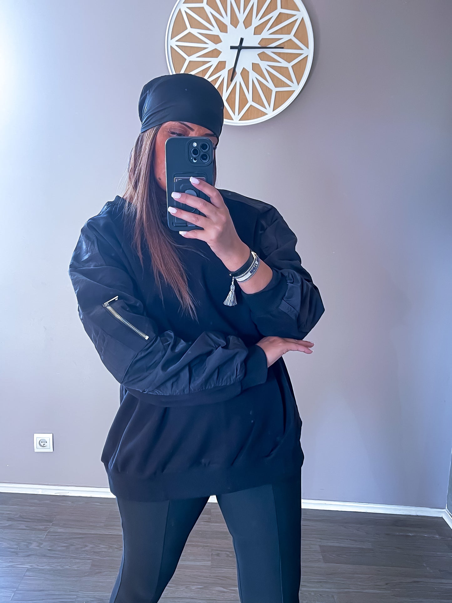 Pull zip noir