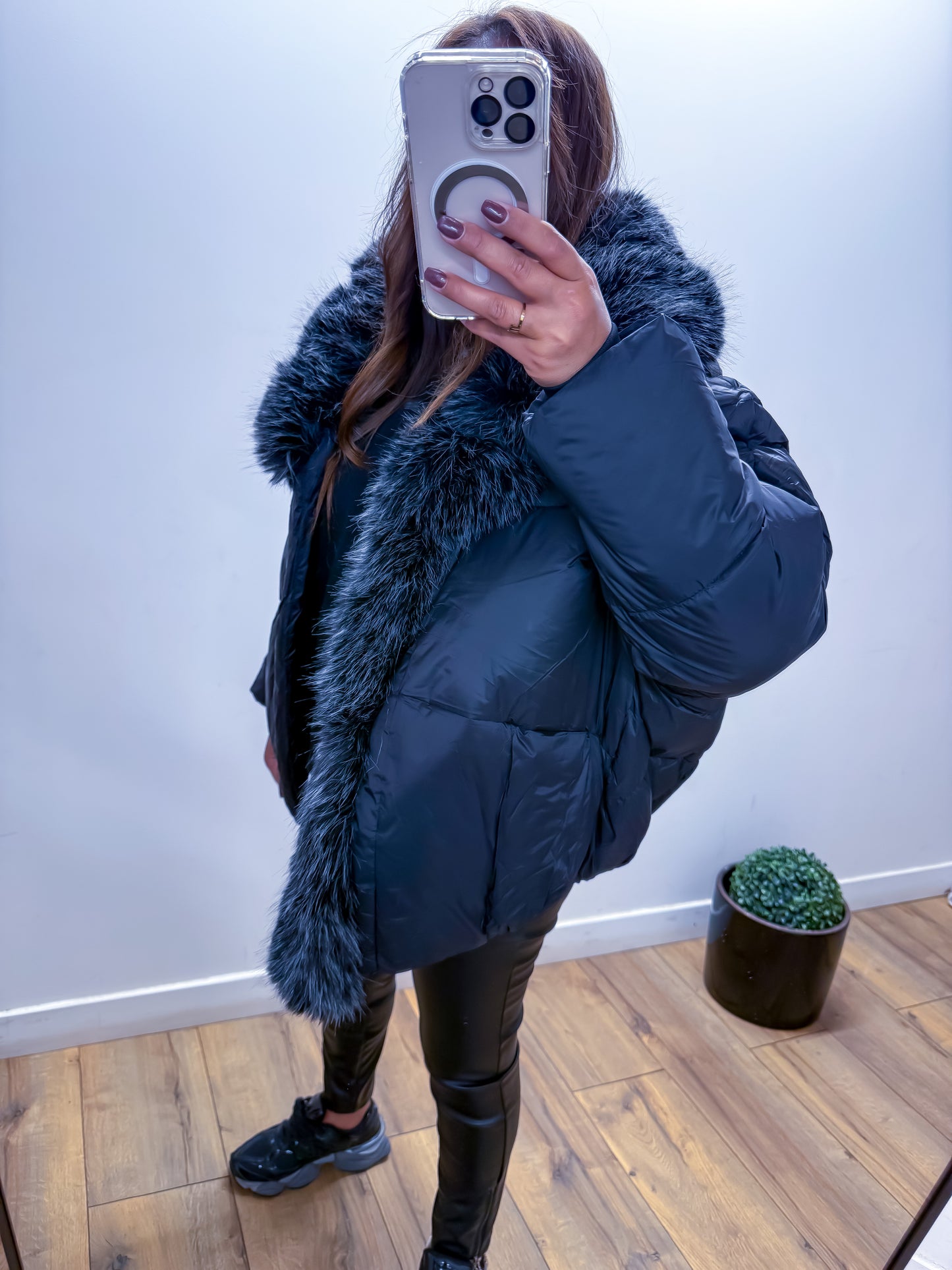 Doudoune fourrure synthétique Noir exclusivité Mûzâ - édition limitée -