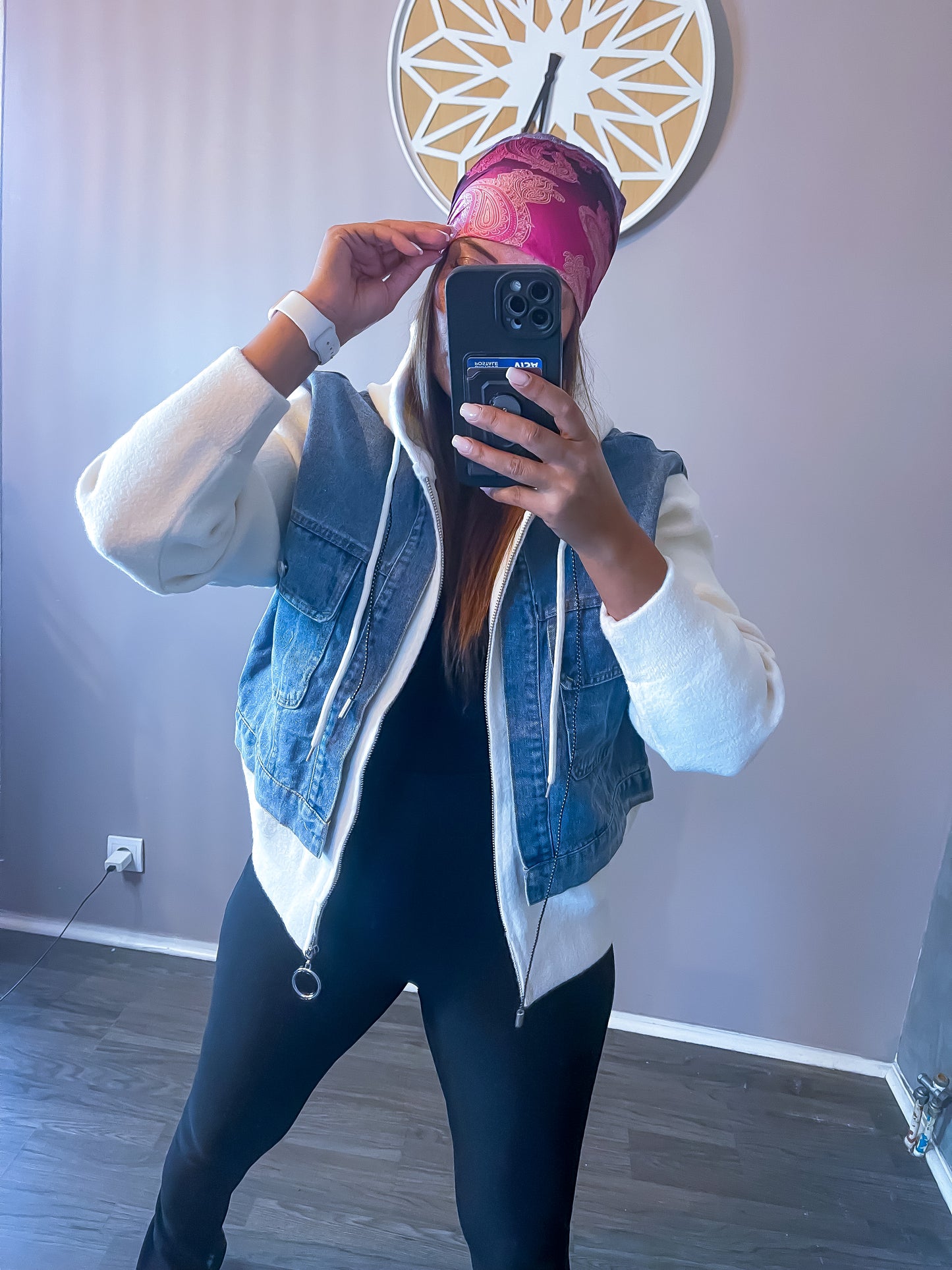 Gilet à capuche jean