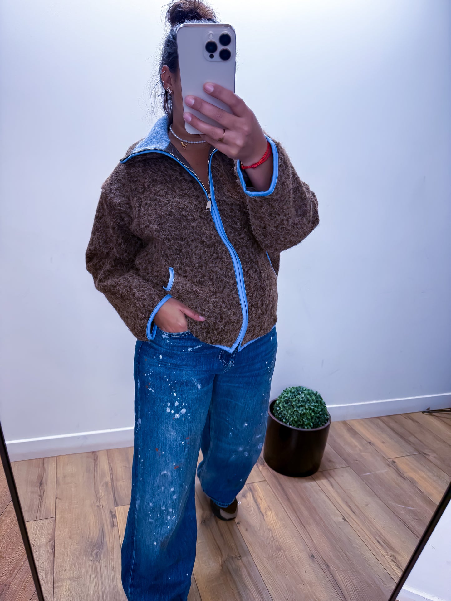 Veste Détails Bleus