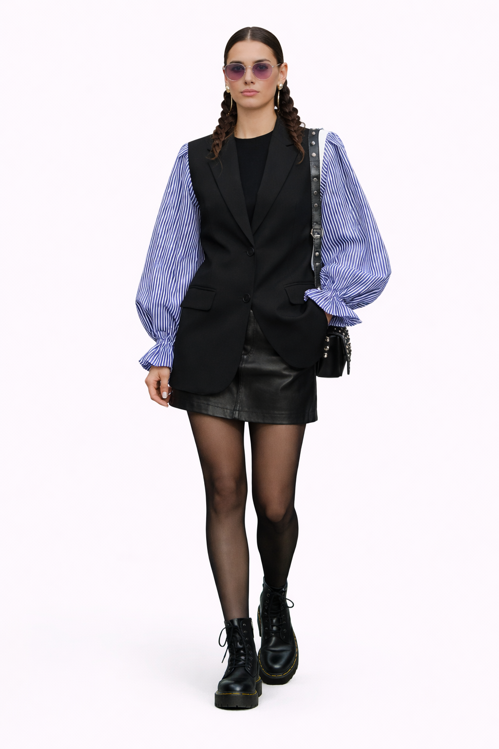 Blazer Noir Manches Ballon