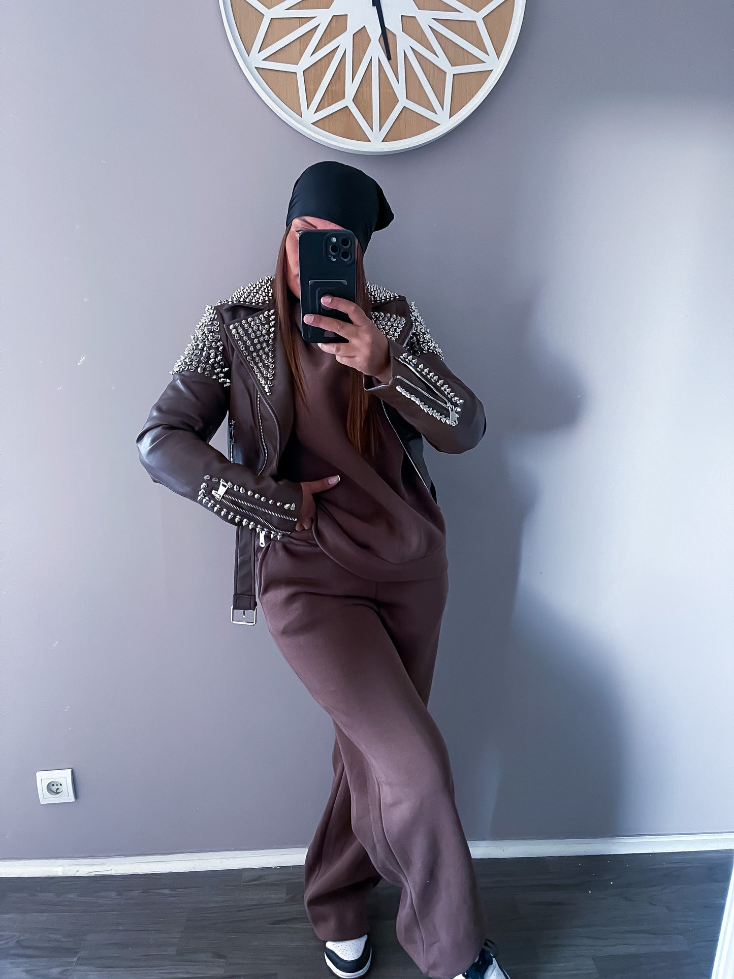 Ensemble pull & pantalon marron
