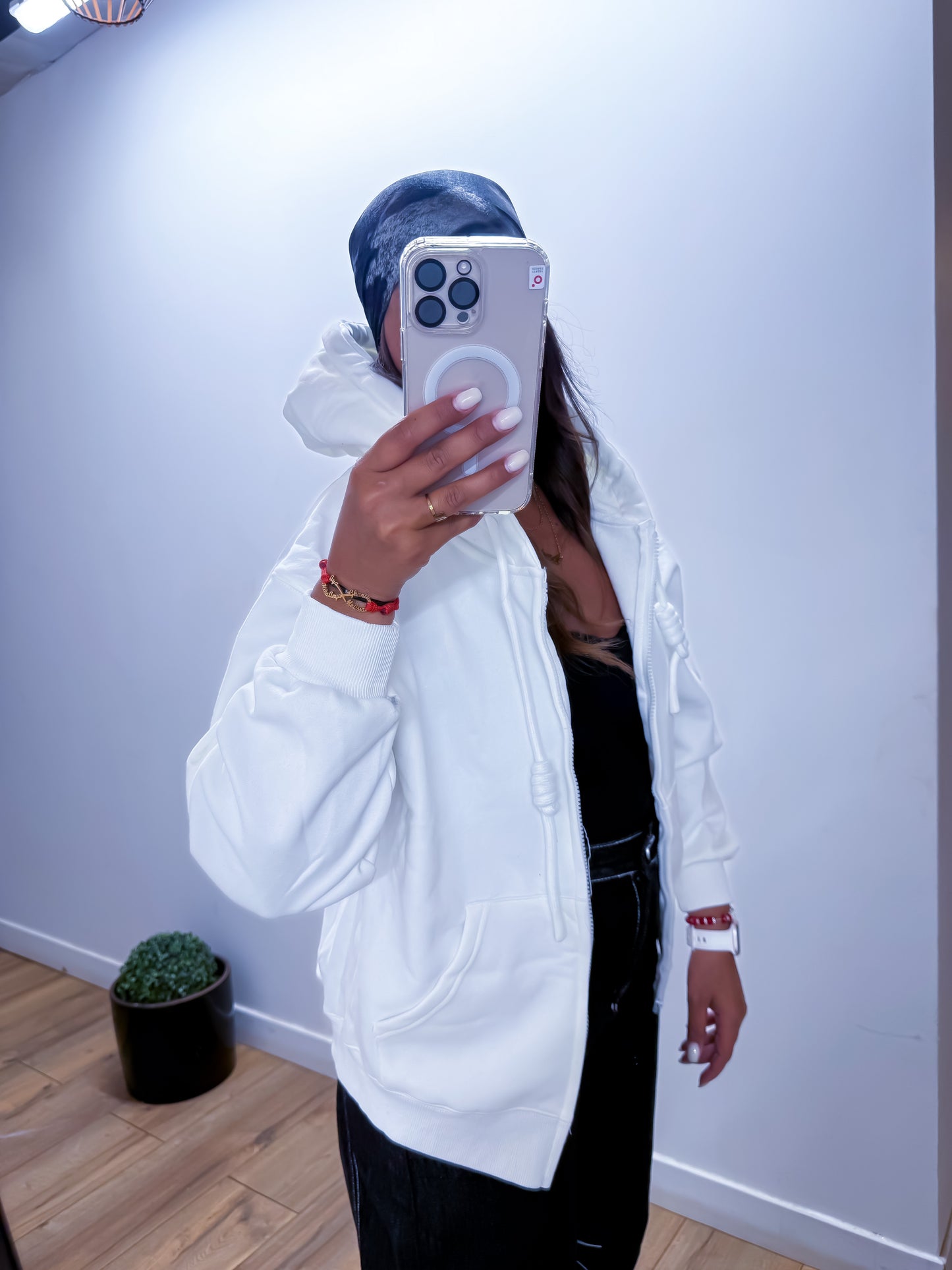 Gilet à capuche fourrée blanc - Mûzâ paris