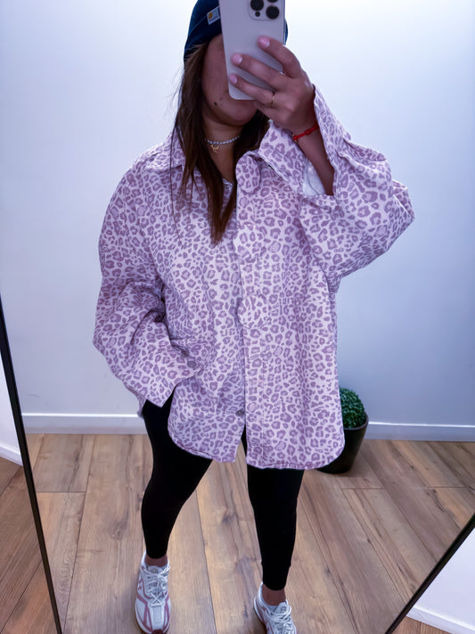 Surchemise rose imprimé LÉOPARD