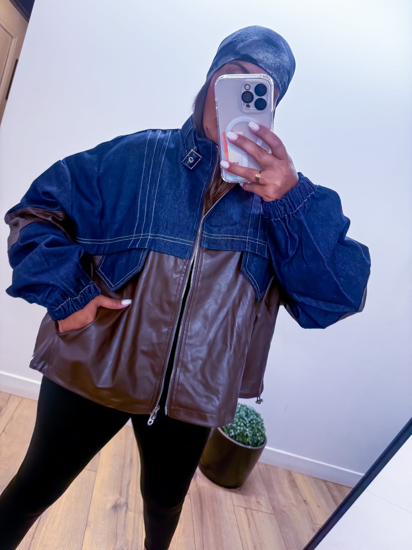 Blouson Oversize Cosmique Bi-matière