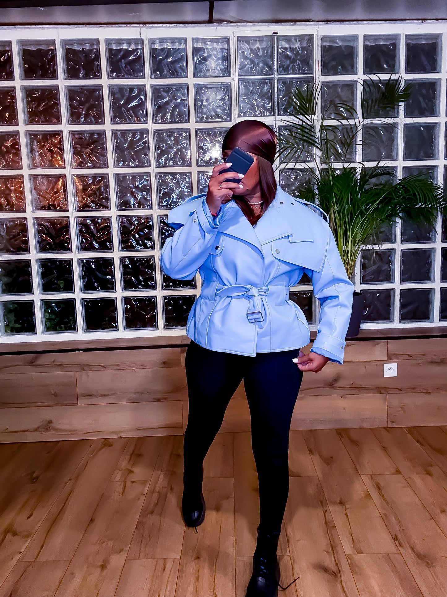 Perfecto ECLYPSE similicuir structuré bleu