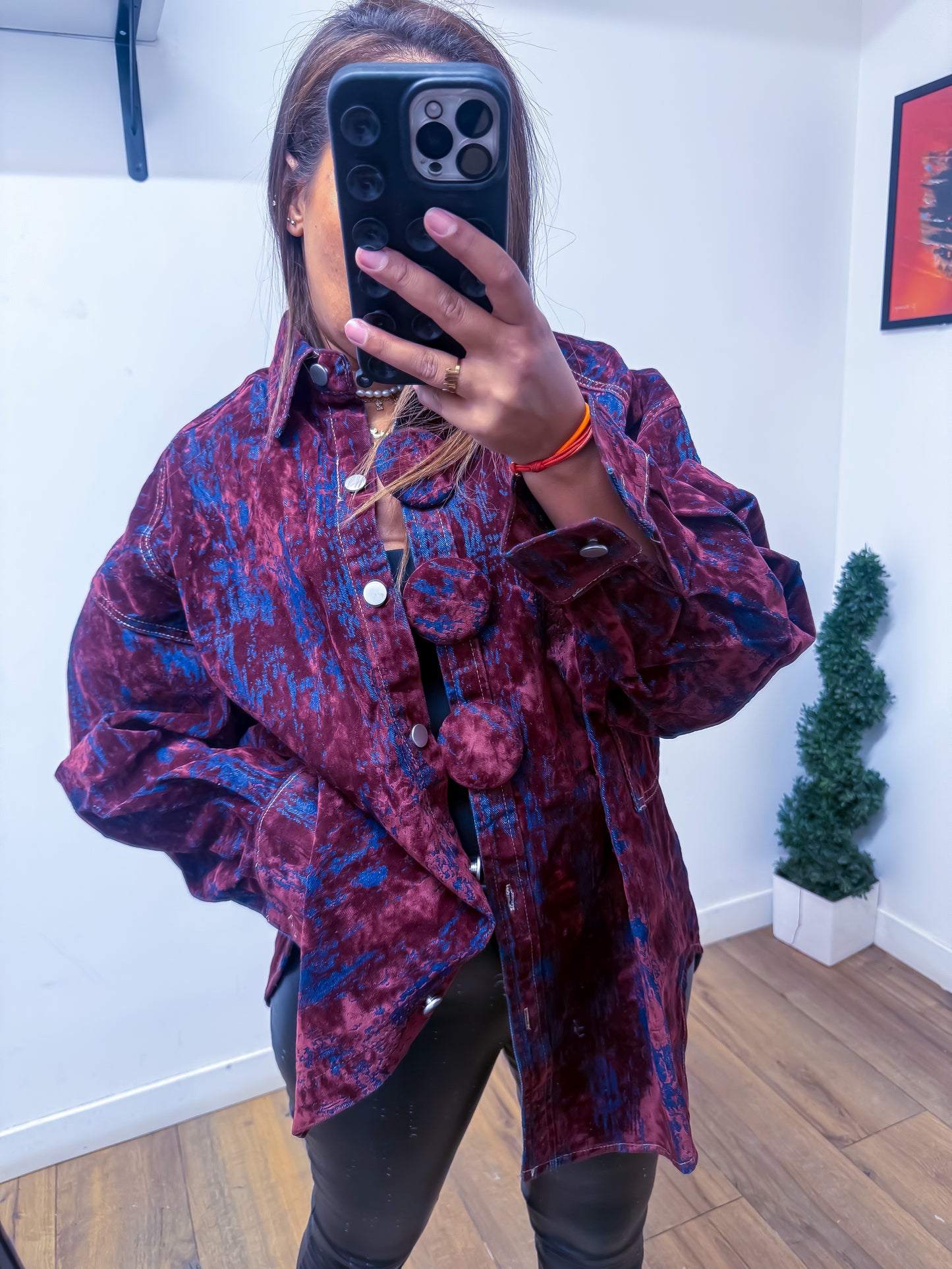 Exclusivité Mûzâ - Chemise Oversize Artistique Bordeaux