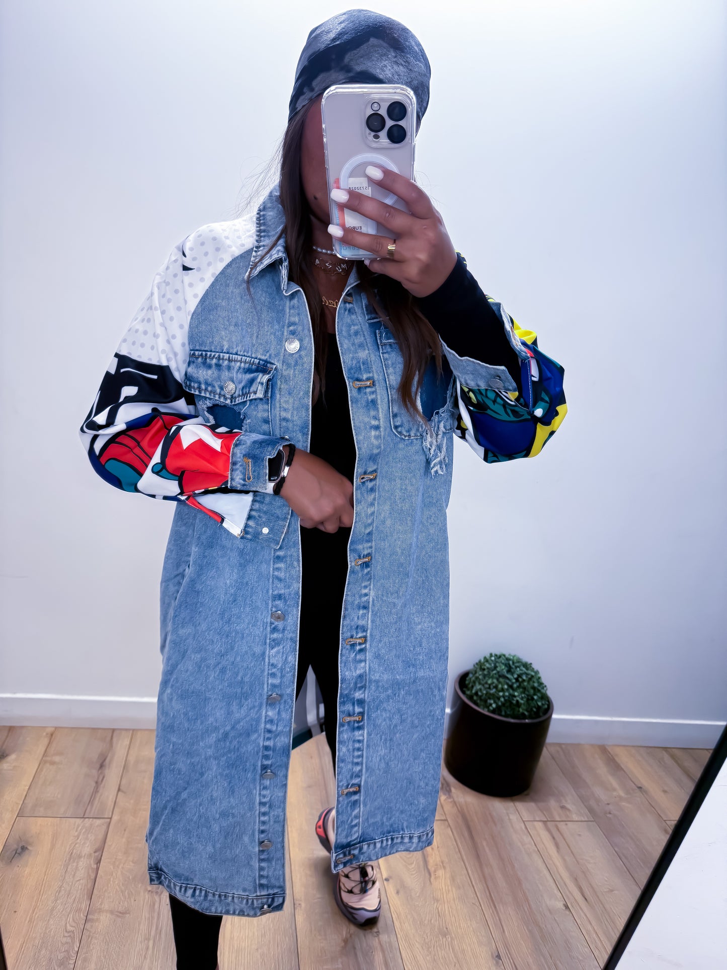 Veste en jean 3/4 MINÉRAL bi-matière oversize