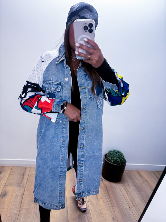 Veste en jean 3/4 MINÉRAL bi-matière oversize