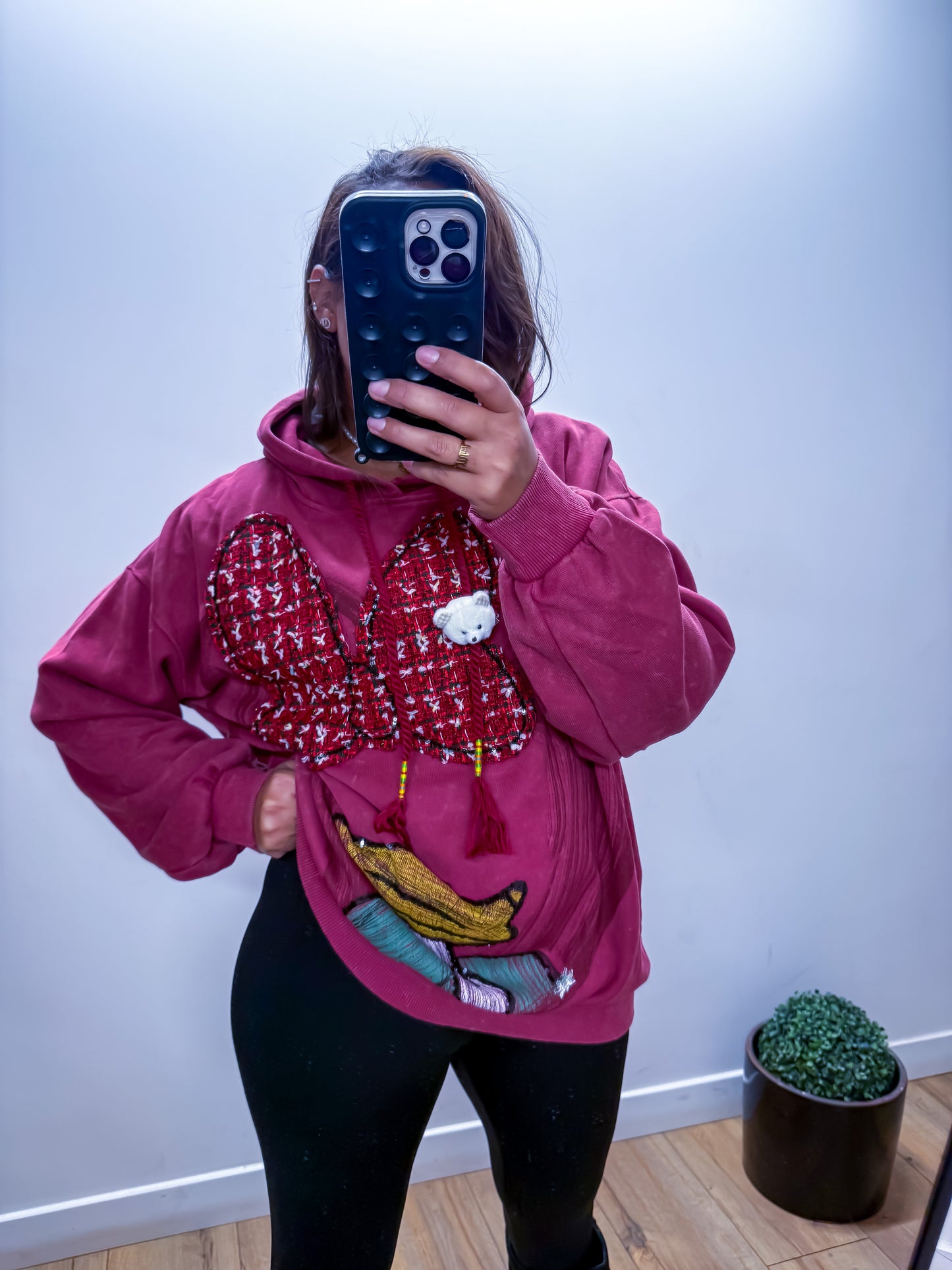 Sweat à Capuche Tag Bordeaux