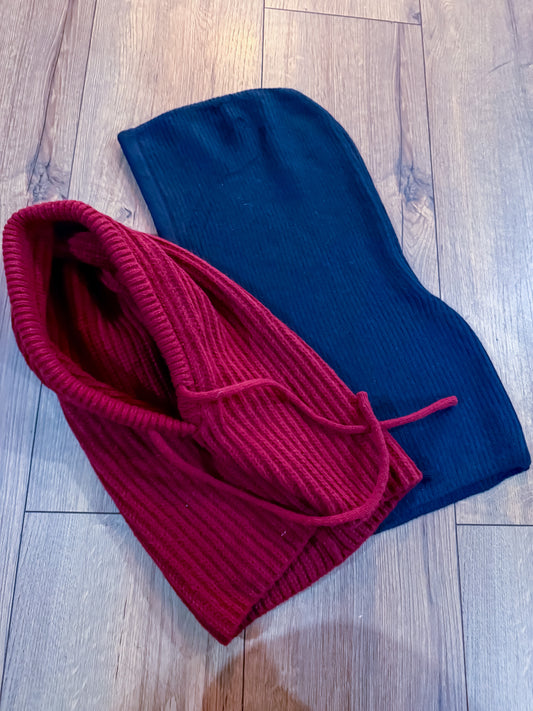 Cagoule à Lacet - Tricot Côtelé