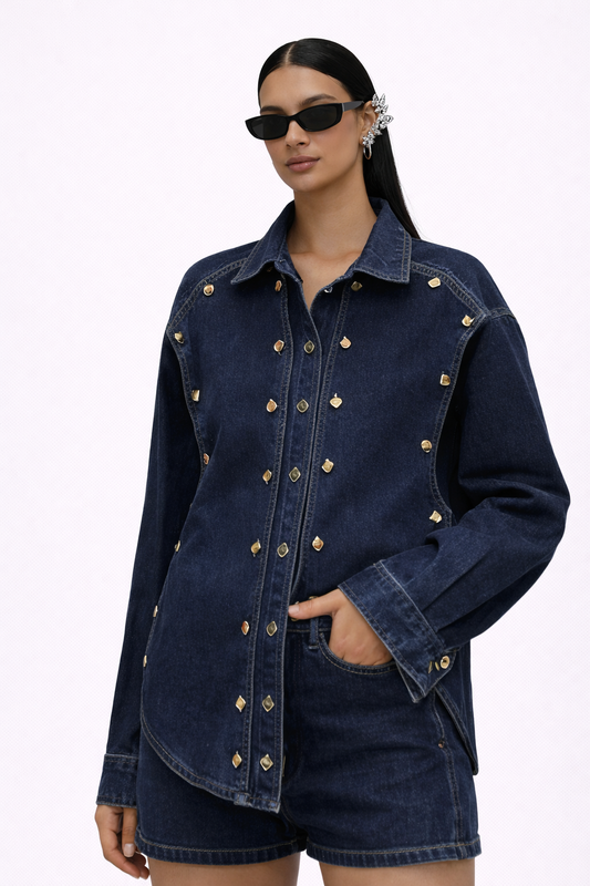 Chemise Denim Constellation - Bleu Brut exclu Mûzâ