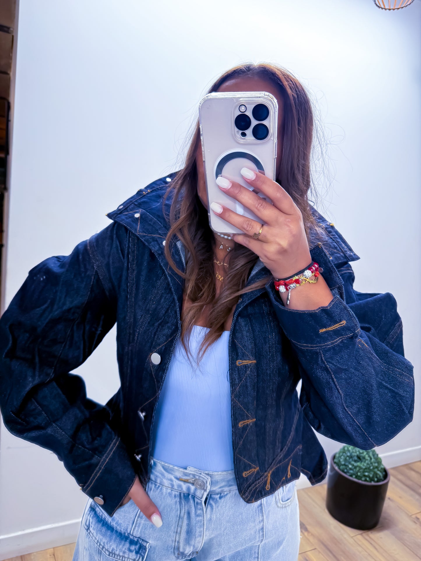 Veste structurée en jean exclusivité Mûzâ