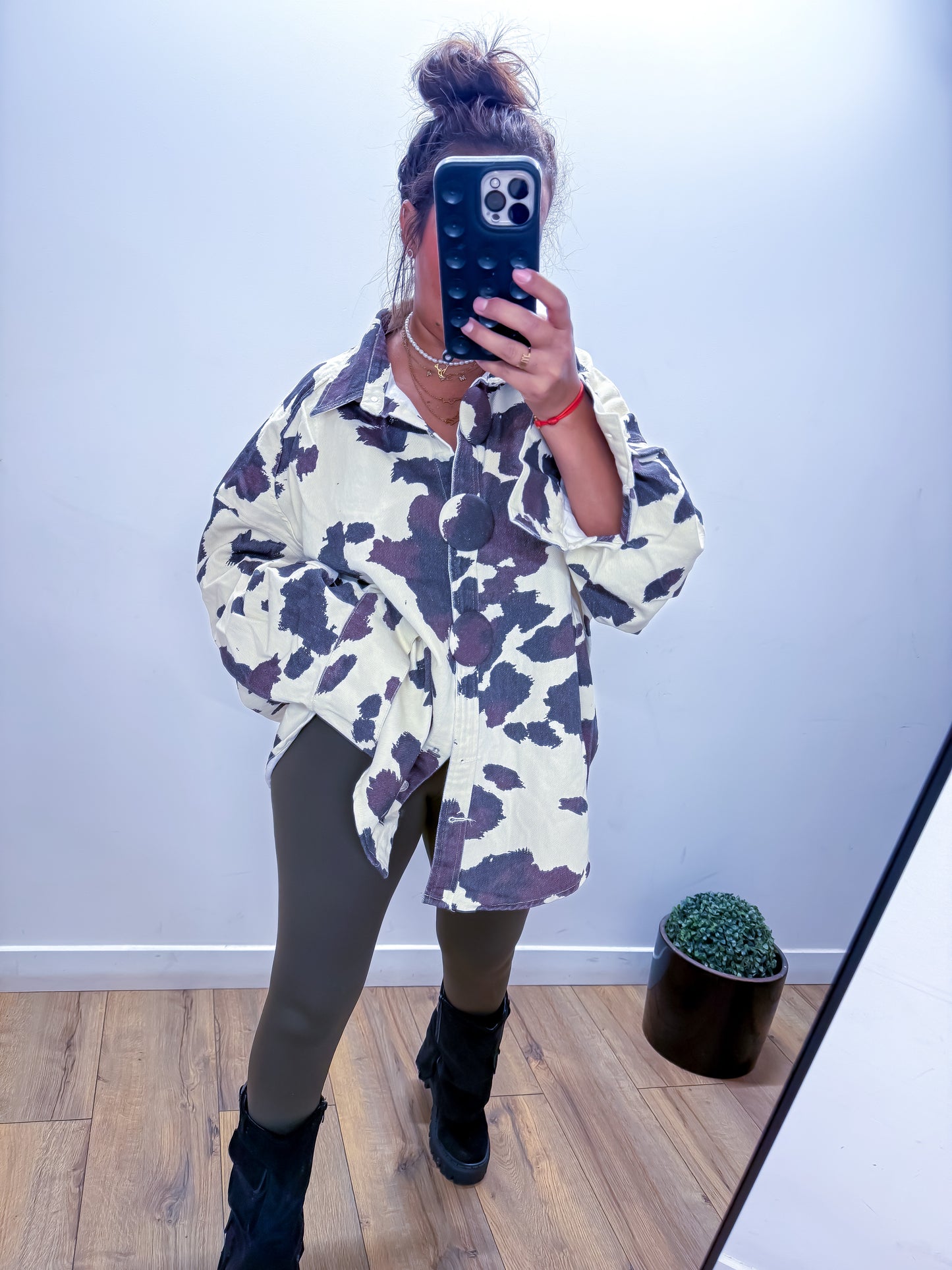 Chemise Jean Imprimé Vache - Oversize