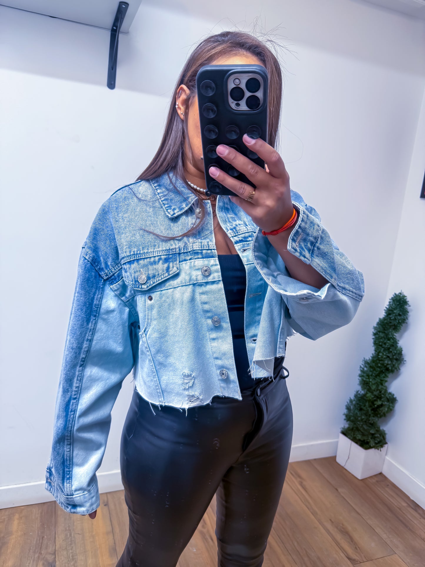 Exclusivité Mûzâ - Veste en Jean Délavé bi colore