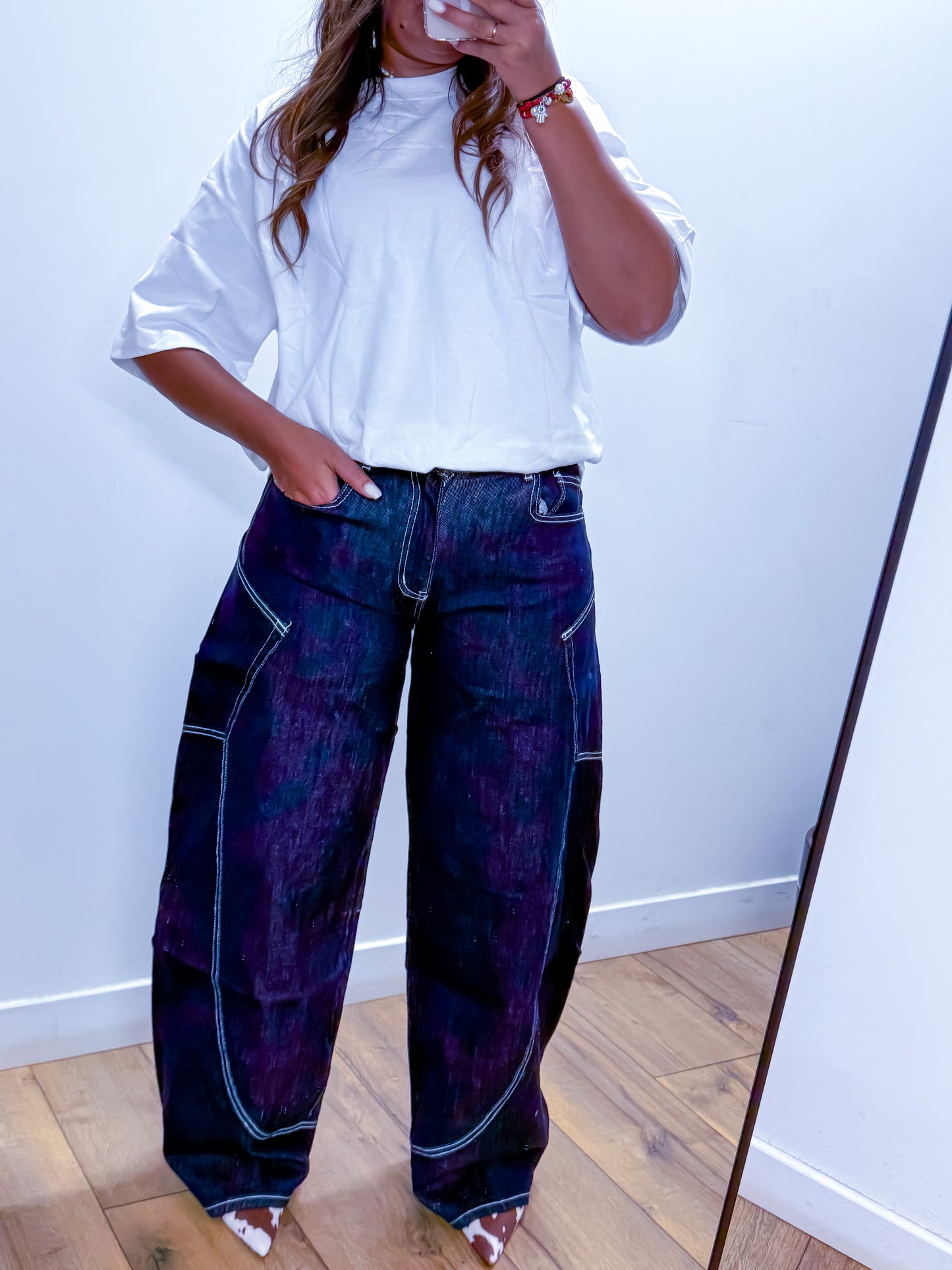 Jean Ballon Surpiqûres Blanches - Exclusivité Mûzâ