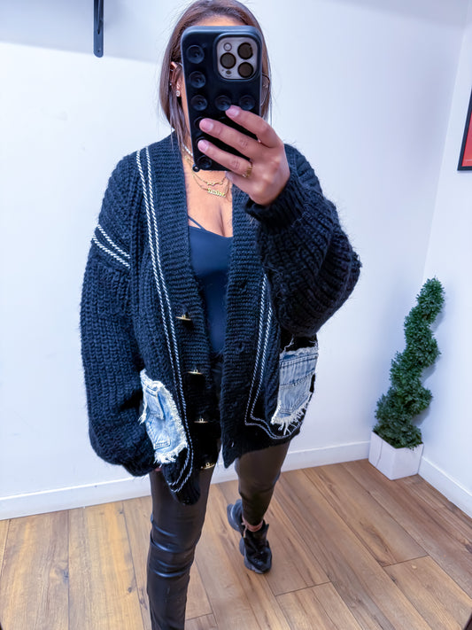 Cardigan Chunky Noir