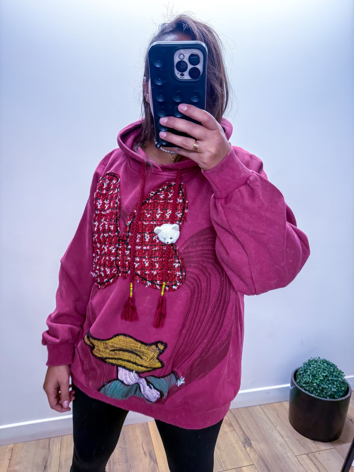 Sweat à Capuche Tag Bordeaux