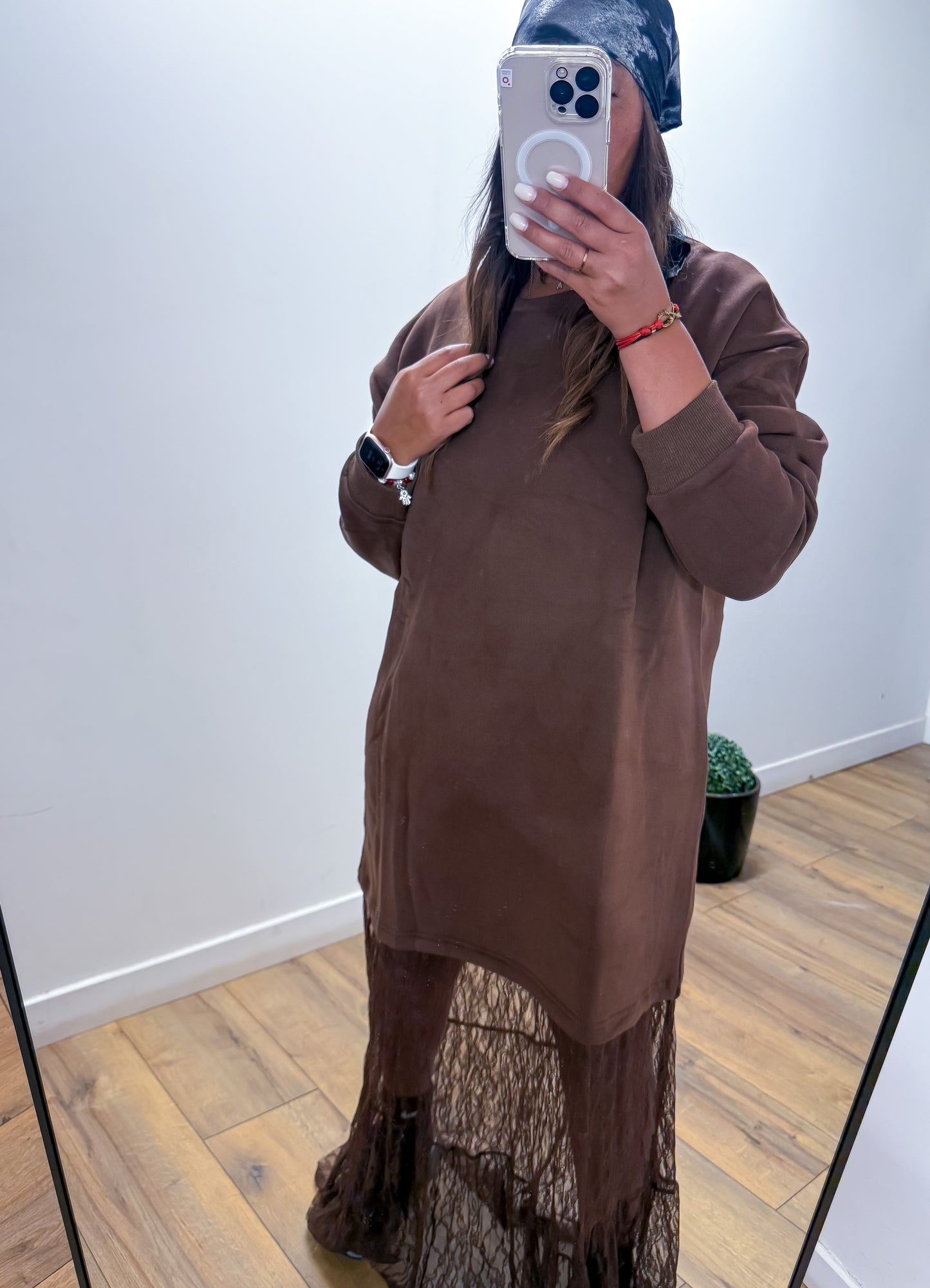 Robe pull DENTELLA MARRON - Mûzâ paris