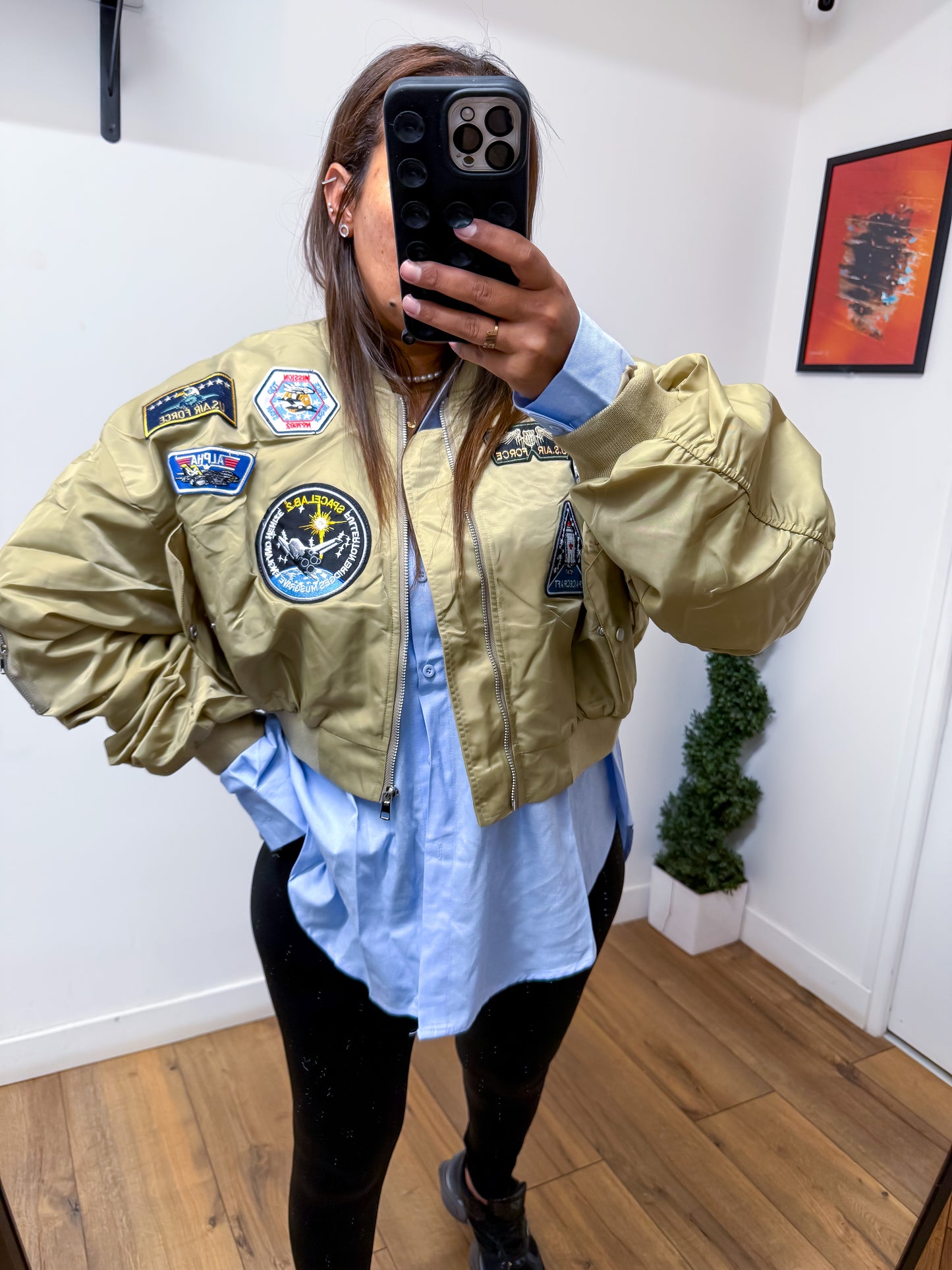 Bomber Aviateur Écusson Taupe