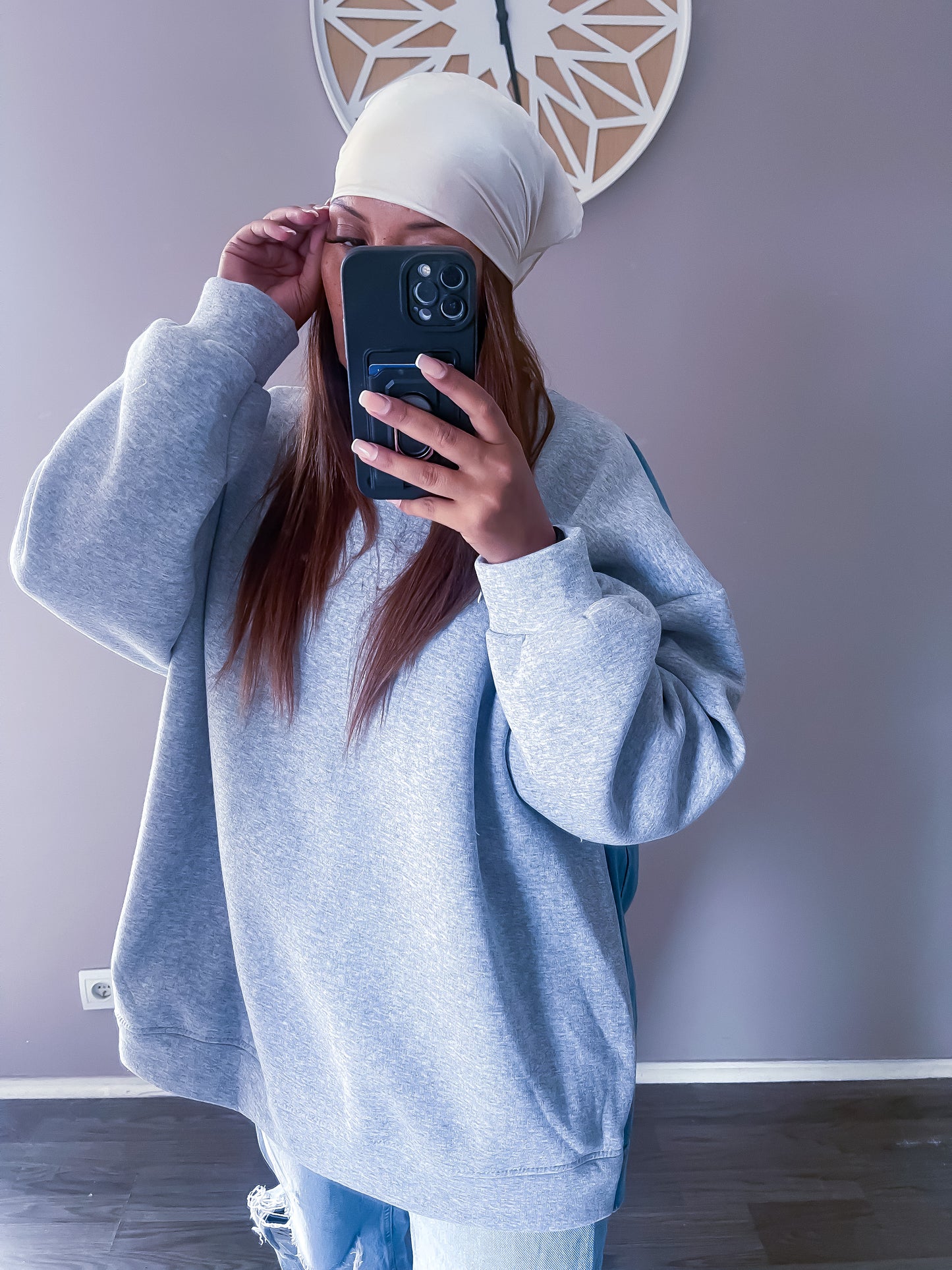 Pull jean destroy gris