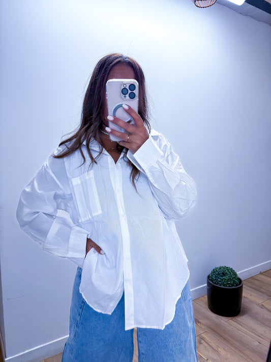 Chemise oversize blanche 100% coton exclusivité Mûzâ