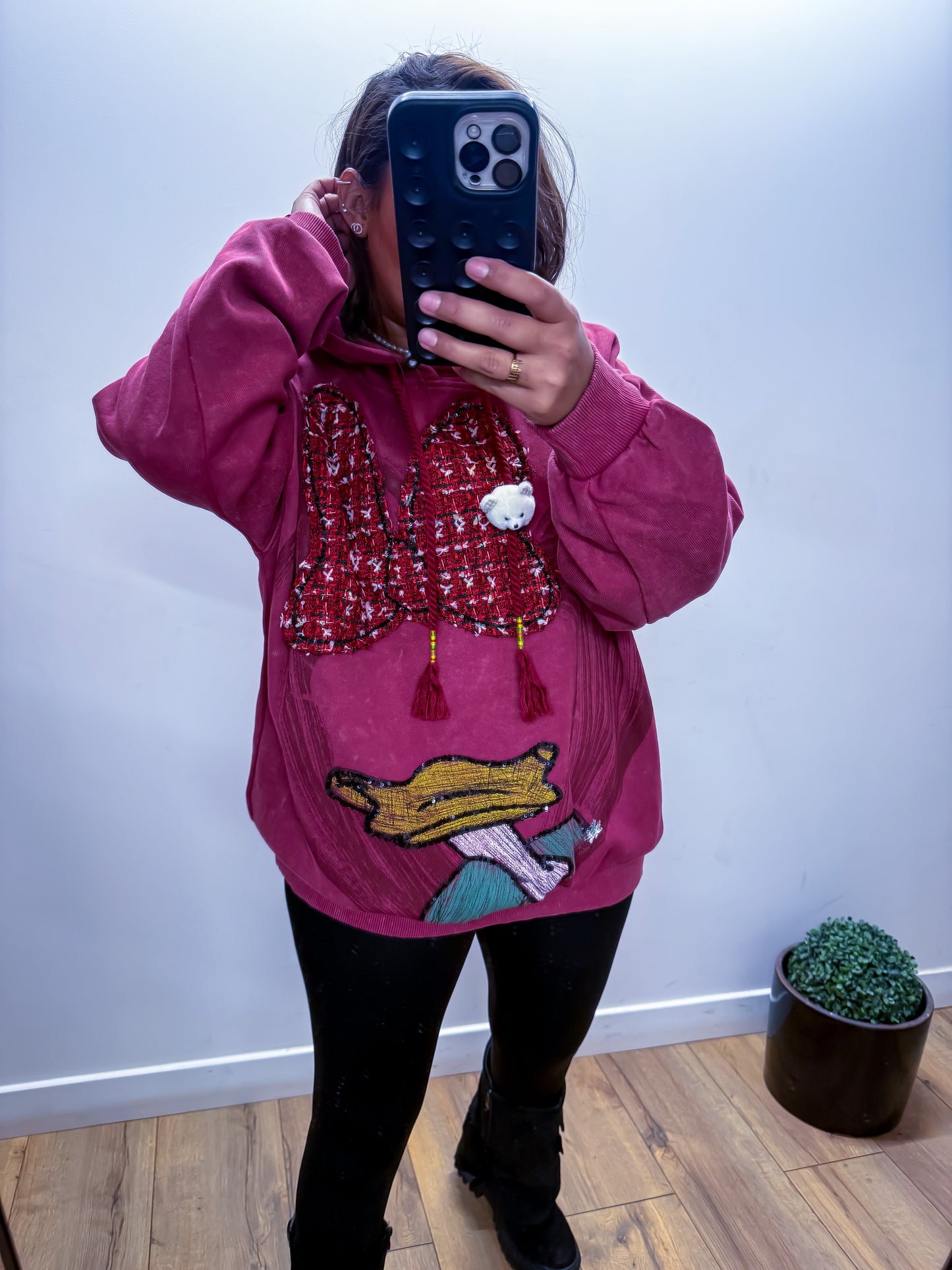 Sweat à Capuche Tag Bordeaux