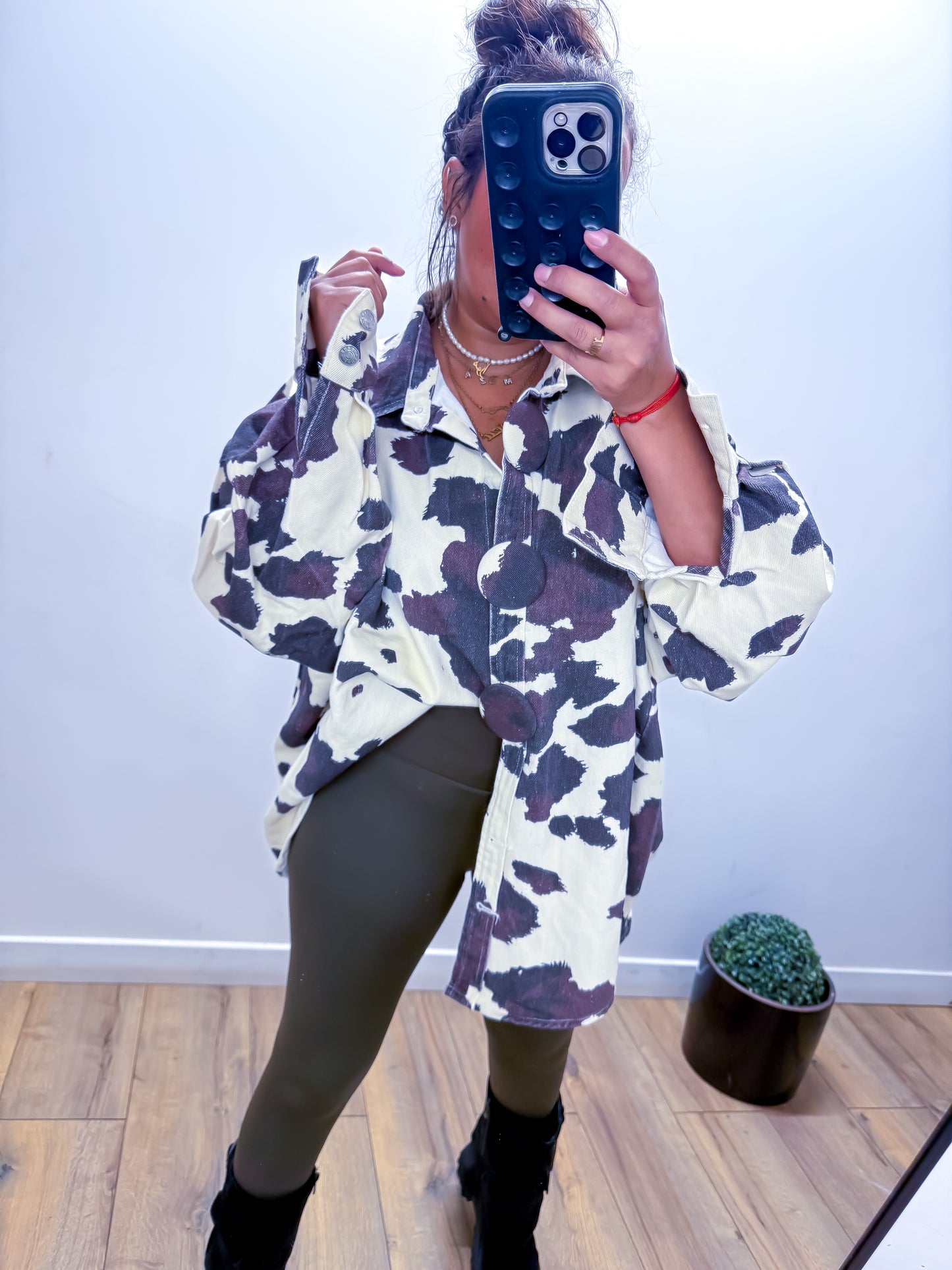 Chemise Jean Imprimé Vache - Oversize