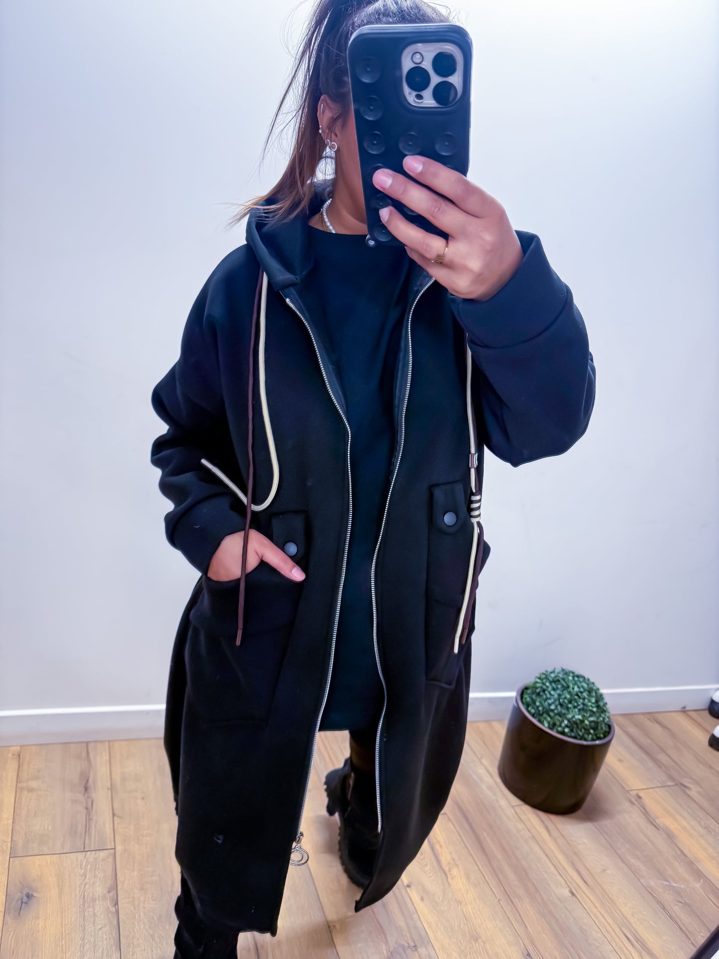 Gilet long zippé urban