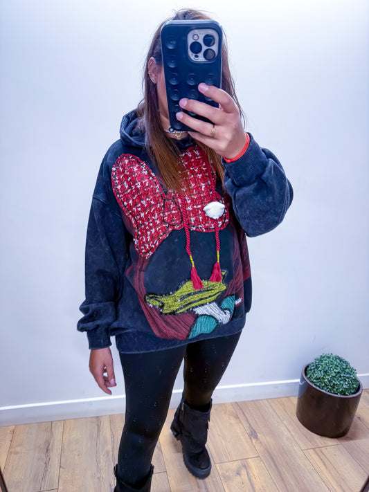 Sweat à Capuche Tag noir