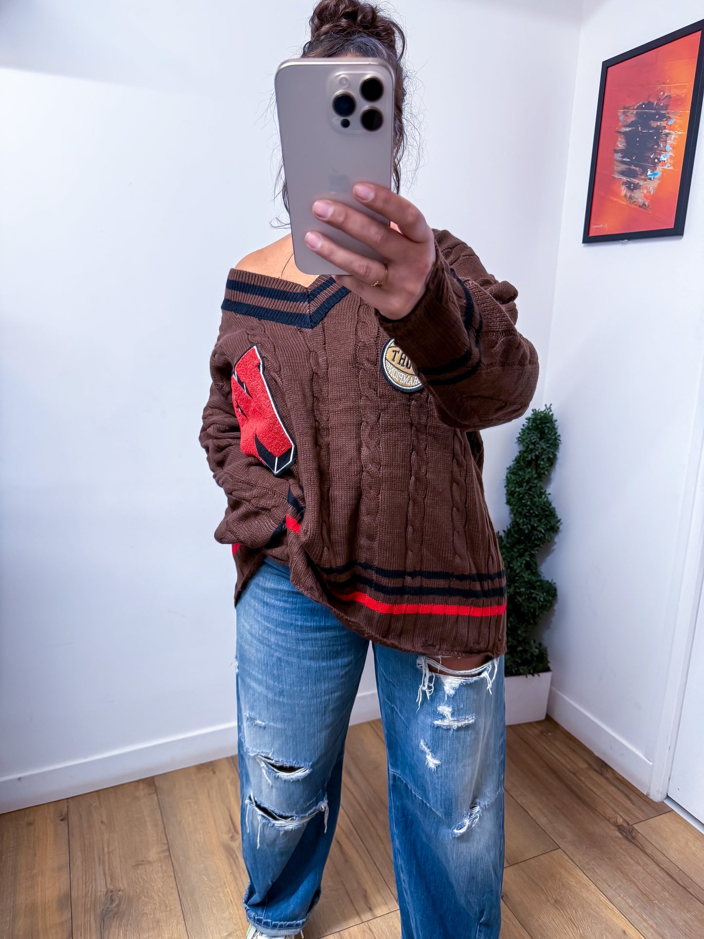 Pull Plume Sauvage - Édition Marron Tribal