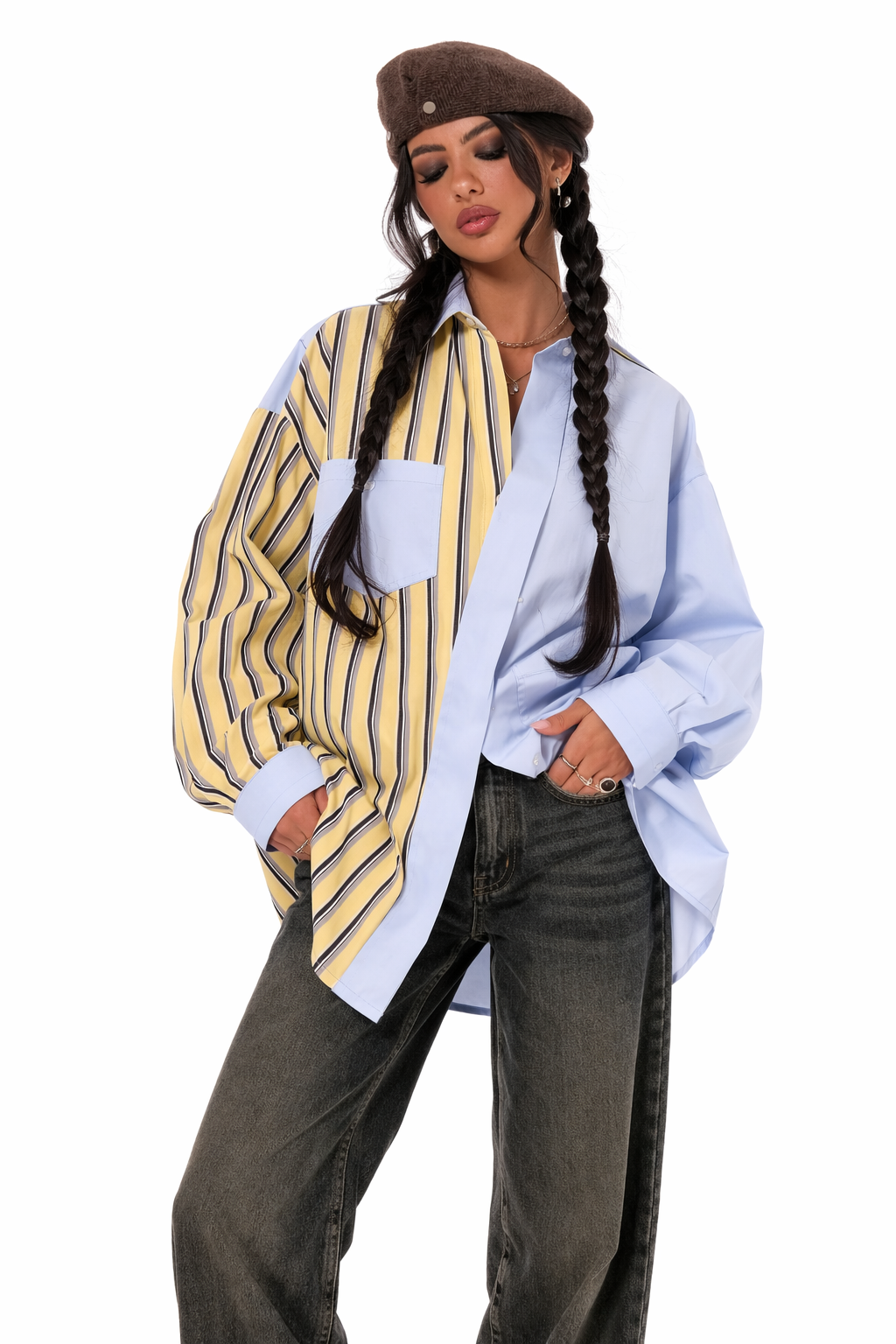 Chemise Asymétrique Bicolore Duality