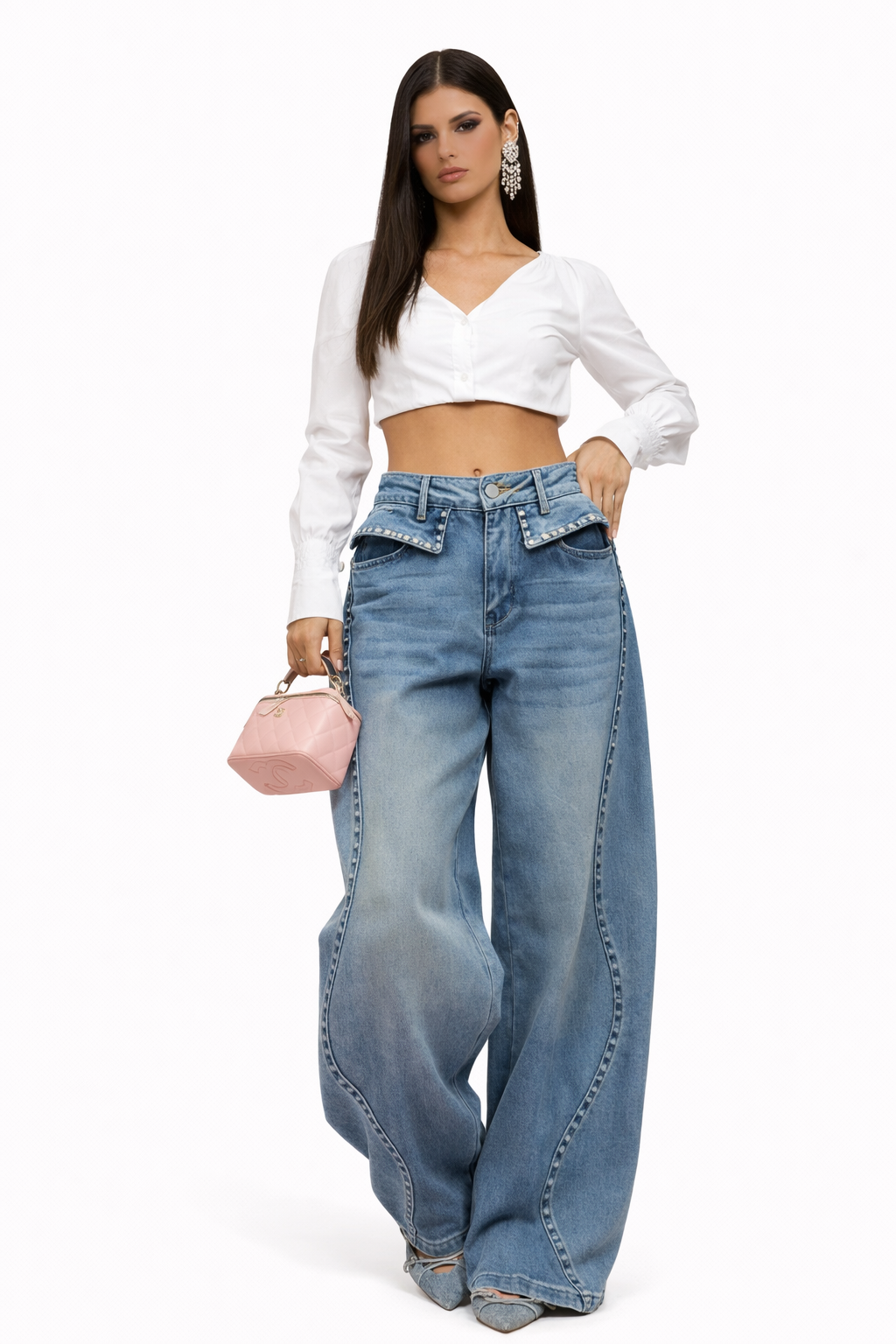 Jean « Studded Serenity » Wide Leg