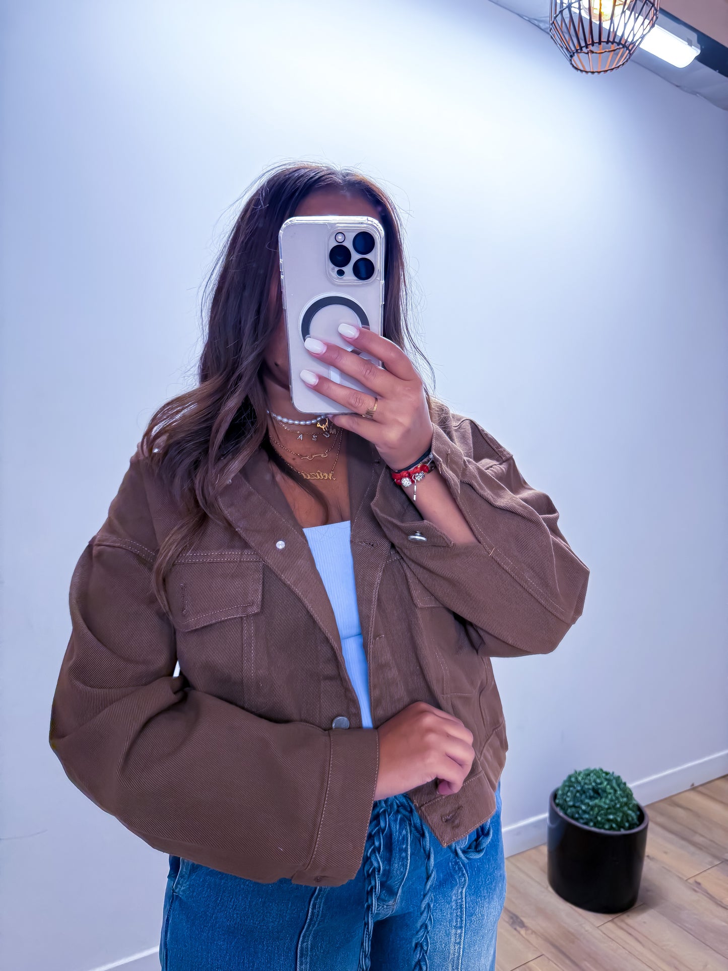 Veste utilitaire marron exclusivité Mûzâ