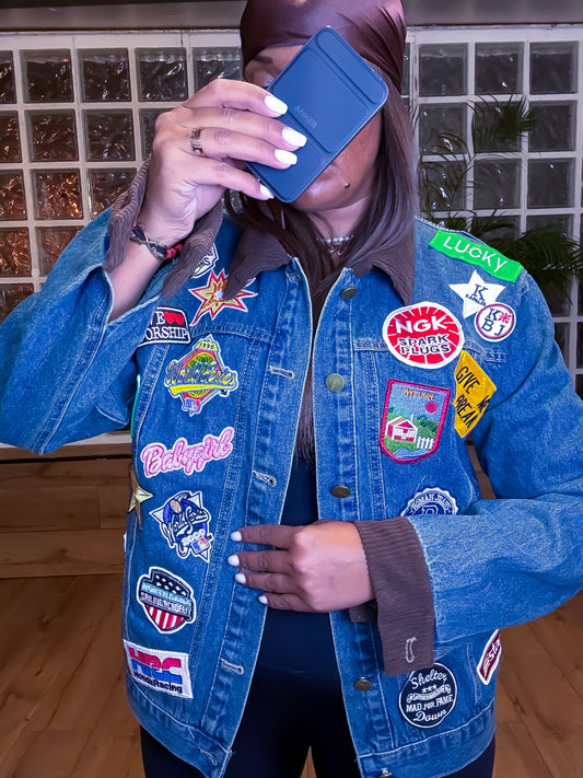 Veste en jean à écussons - M2495