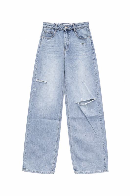 GLACIER — Jean Large Bleu Destroy