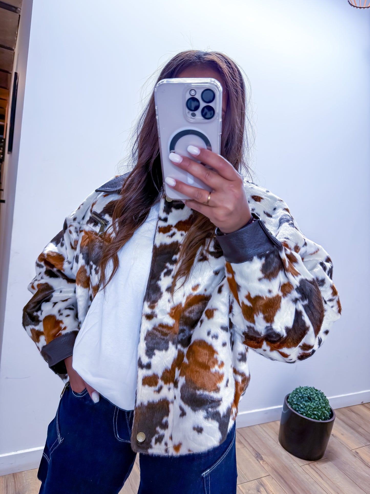 Veste cow-print exclusivité Mûzâ