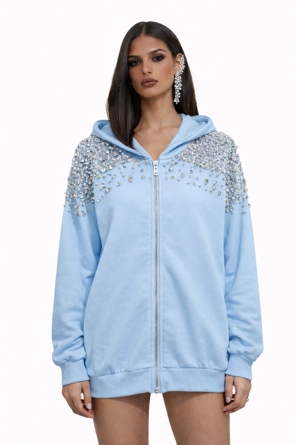 Hoodie Crystal Cascade Bleu - Édition Limitée