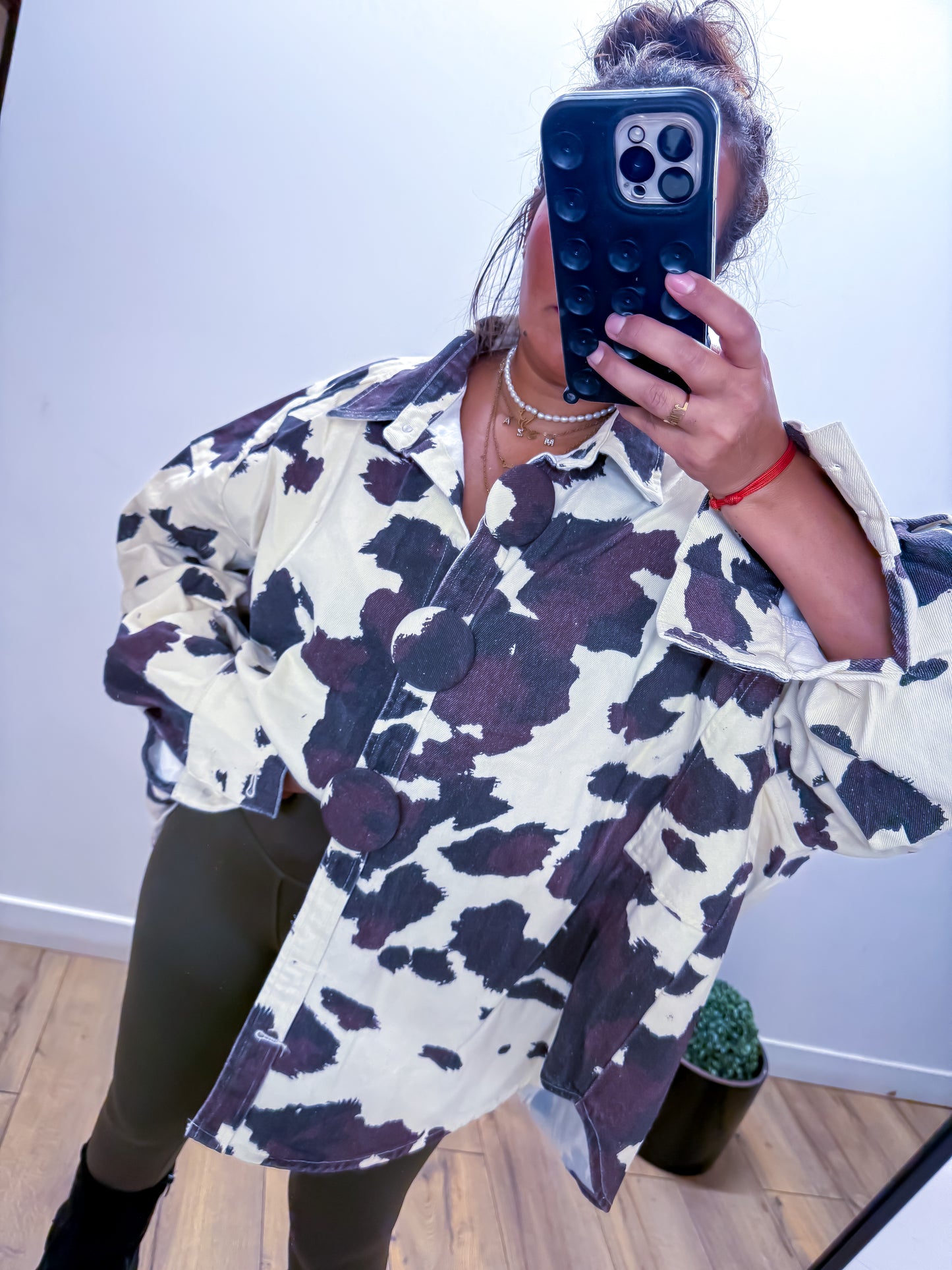 Chemise Jean Imprimé Vache - Oversize