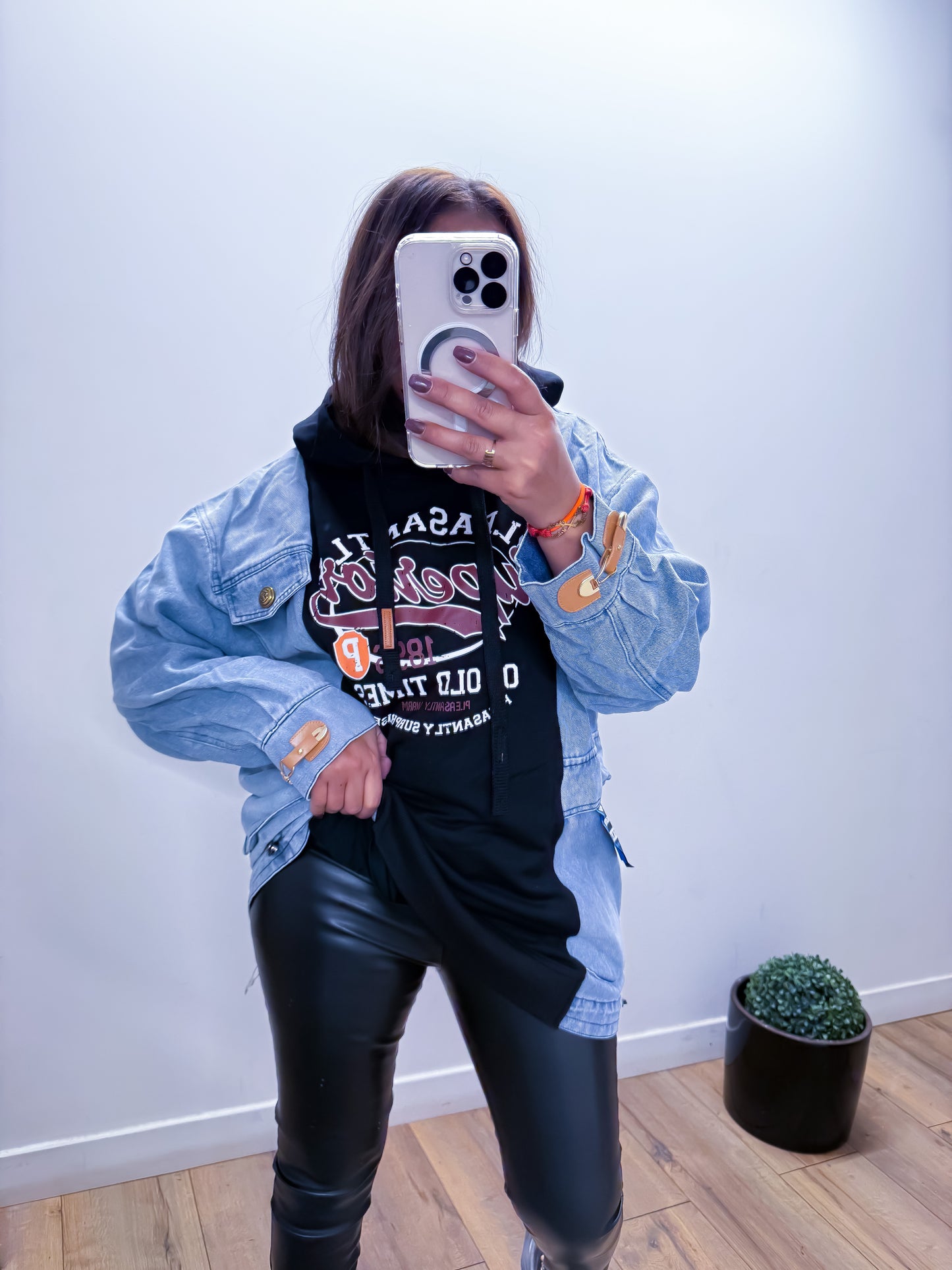 Pull oversize bi matière à capuche - exclusivité Mûzâ