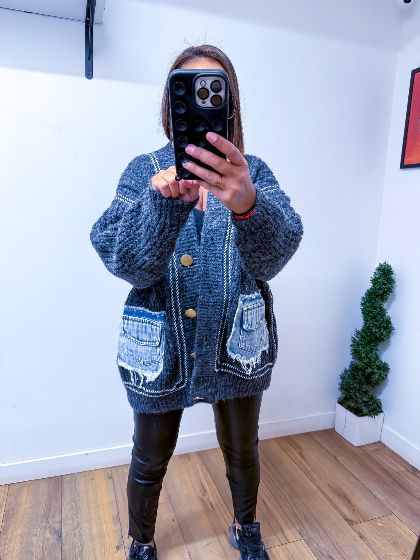 Cardigan Chunky Gris