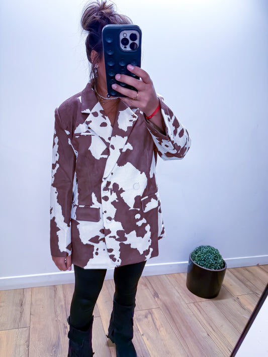 Veste Blazer Imprimé Vache