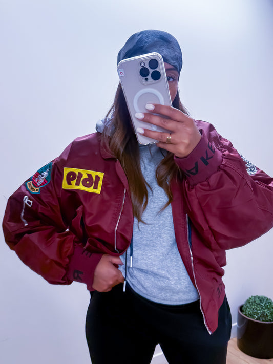 Bomber AUREA à écussons bordeaux - EXCLUSIVITÉ Mûzâ