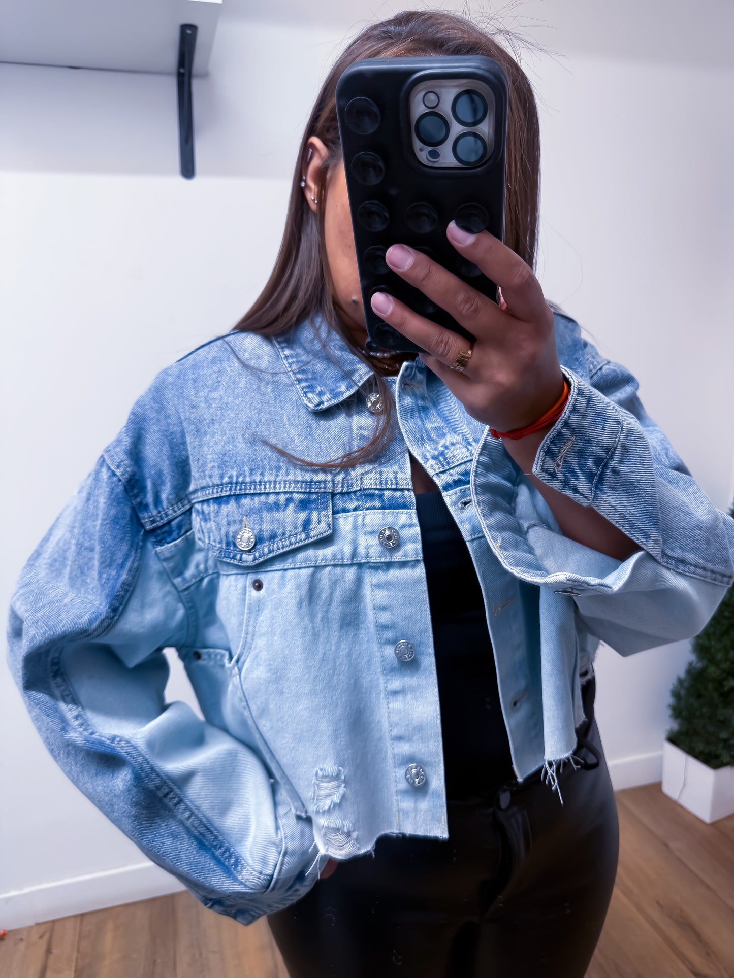 Exclusivité Mûzâ - Veste en Jean Délavé bi colore