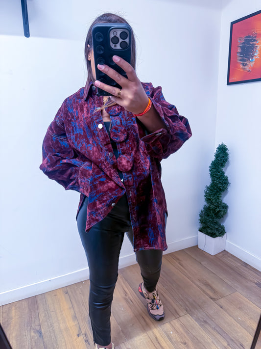 Exclusivité Mûzâ - Chemise Oversize Artistique Bordeaux