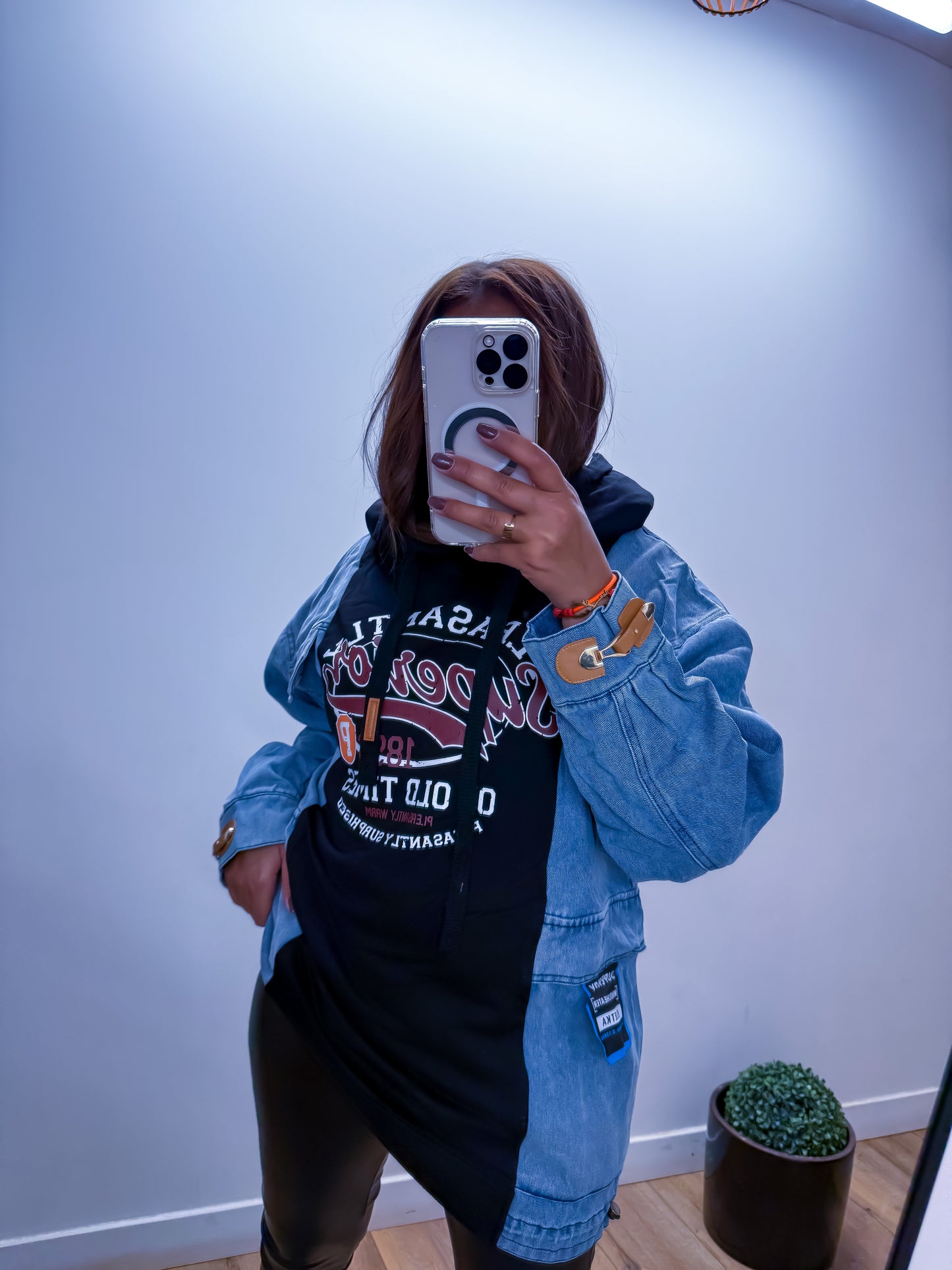 Pull oversize bi matière à capuche - exclusivité Mûzâ