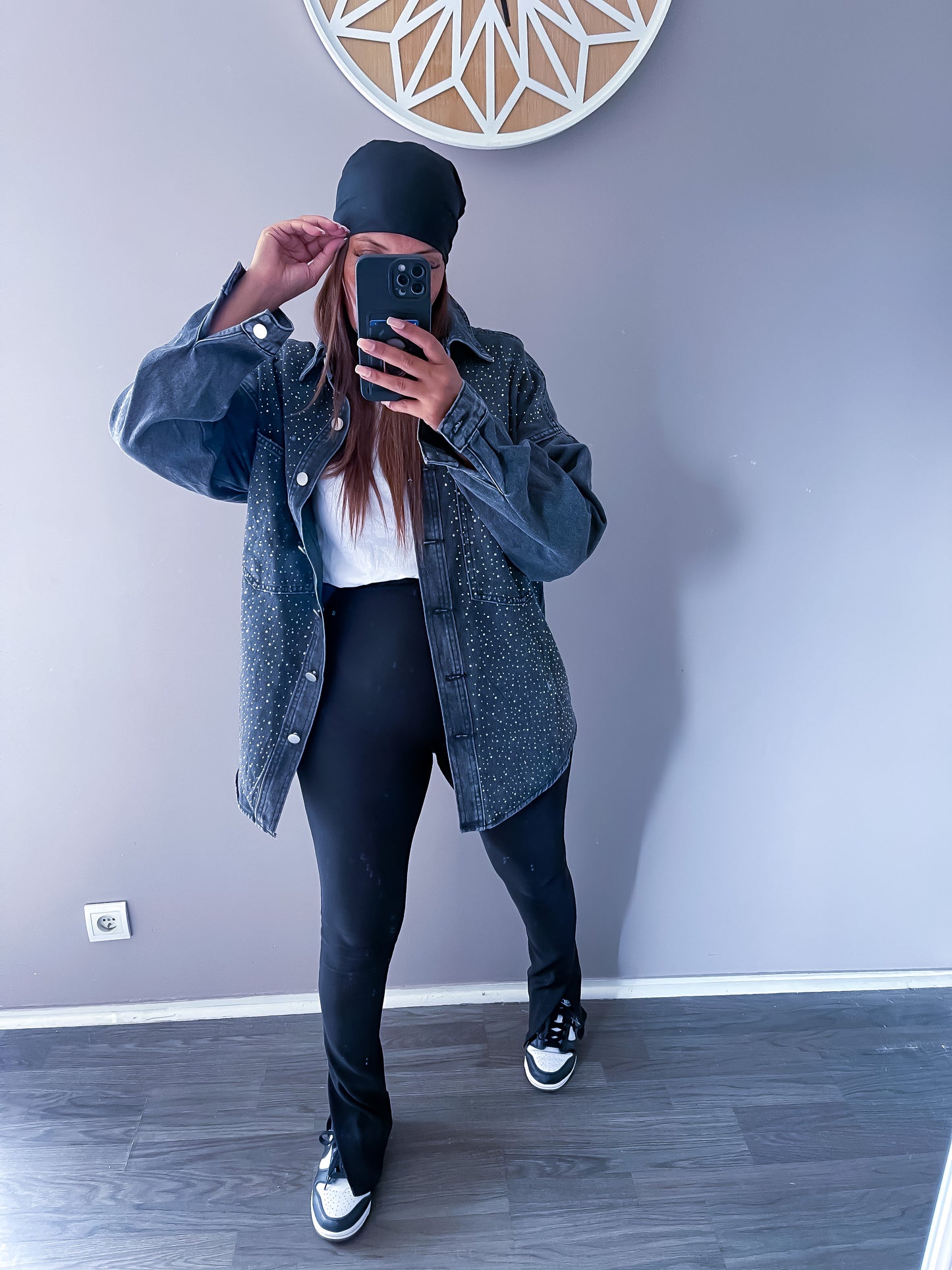 Chemise jean strass