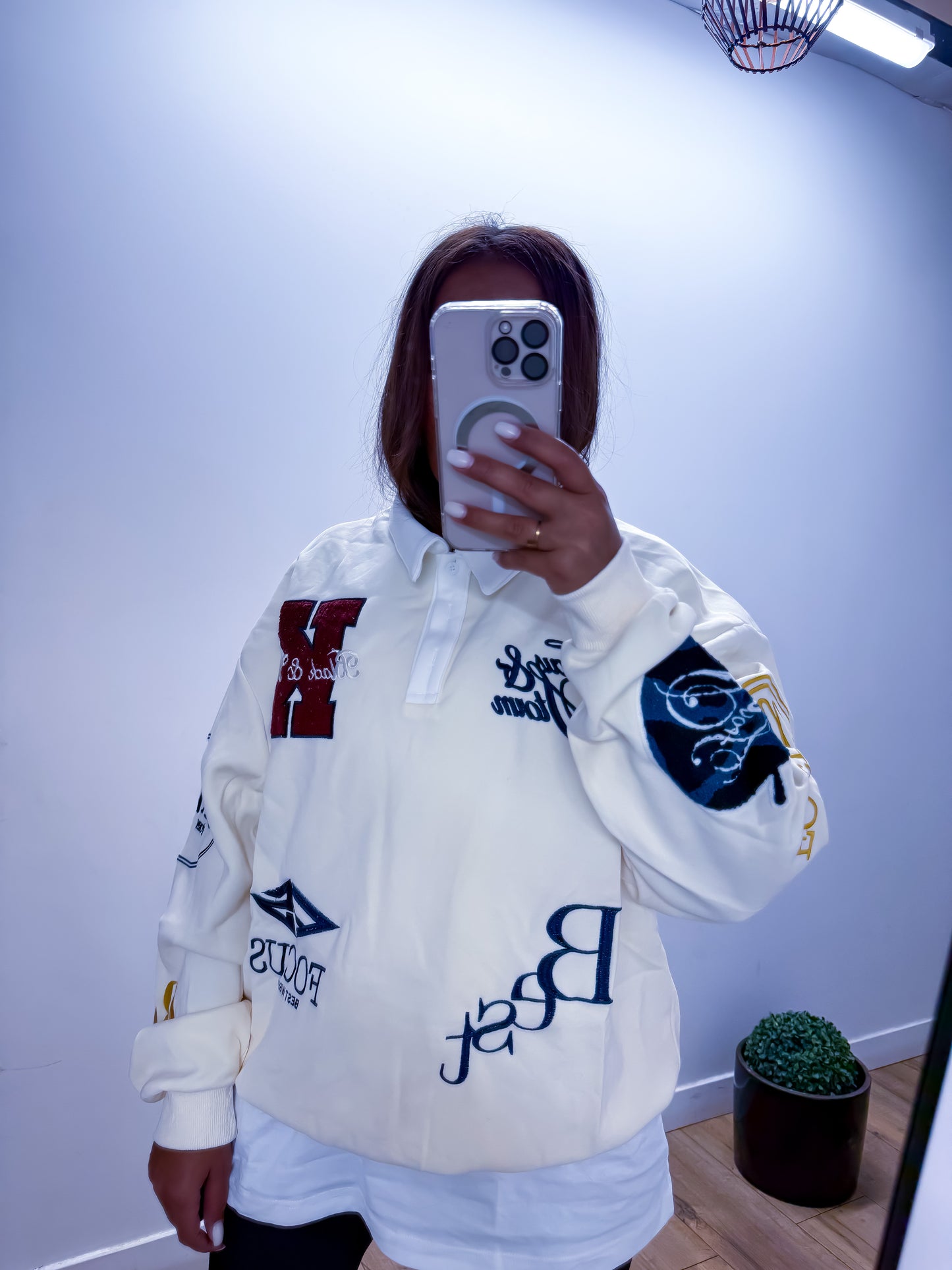 Pull col chemise intégré beige exclusivité Mûzâ