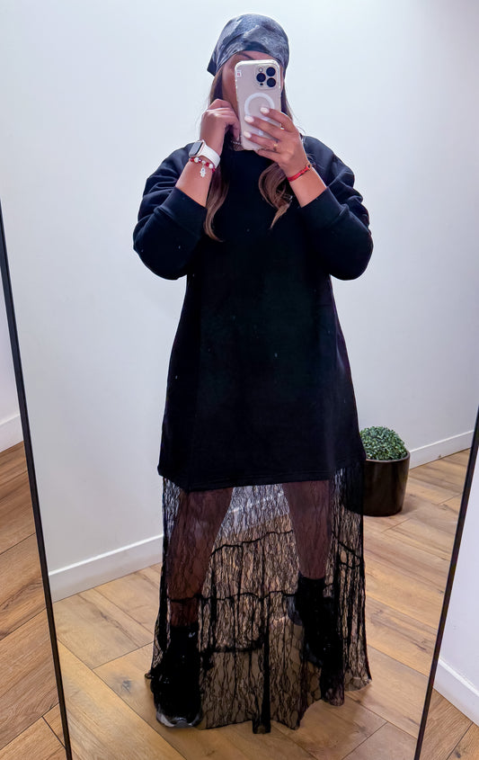 Robe pull DENTELLA NOIR - Mûzâ paris