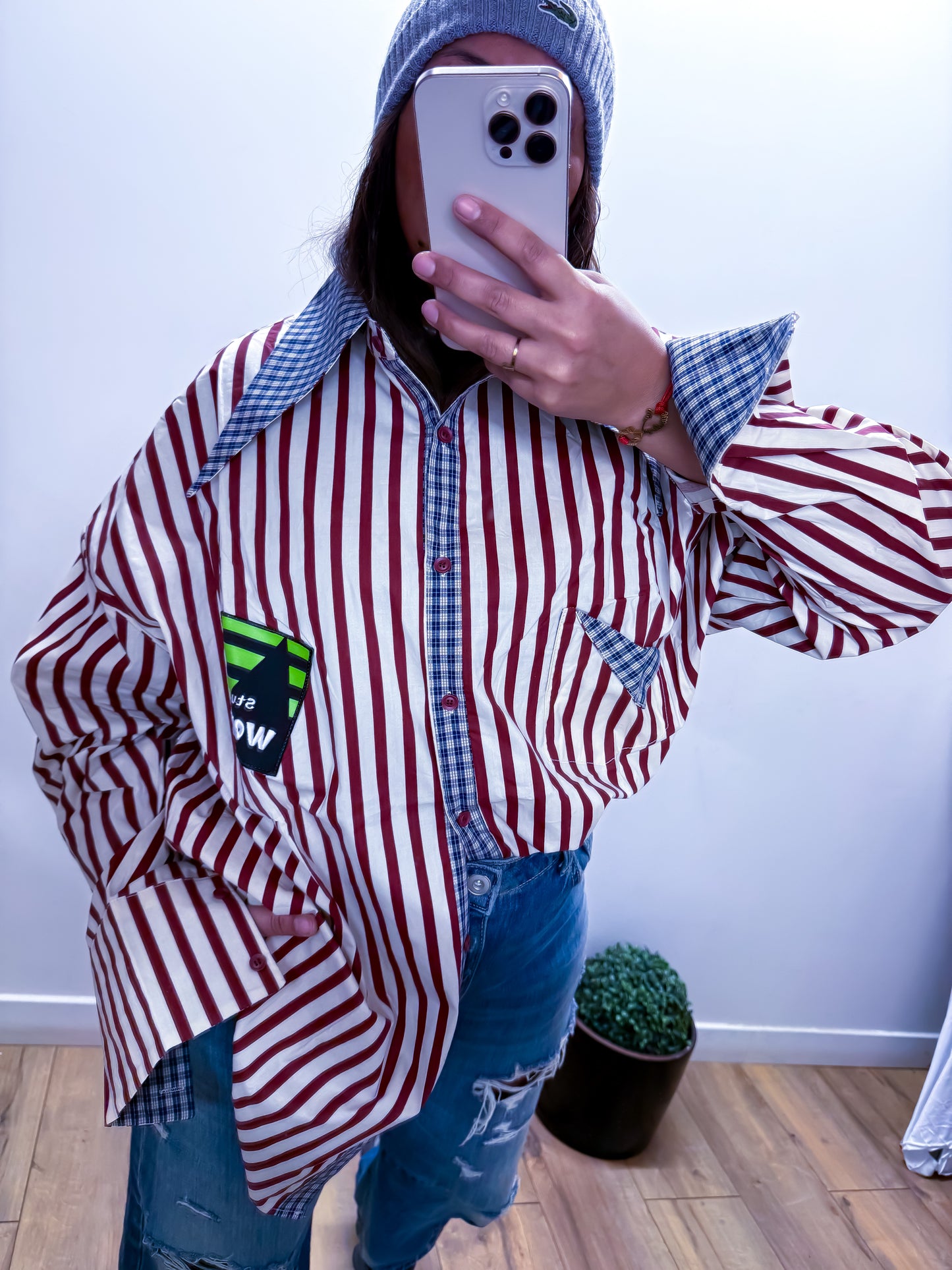 Chemise Kaleidoscope - Rayures Patchwork Oversize